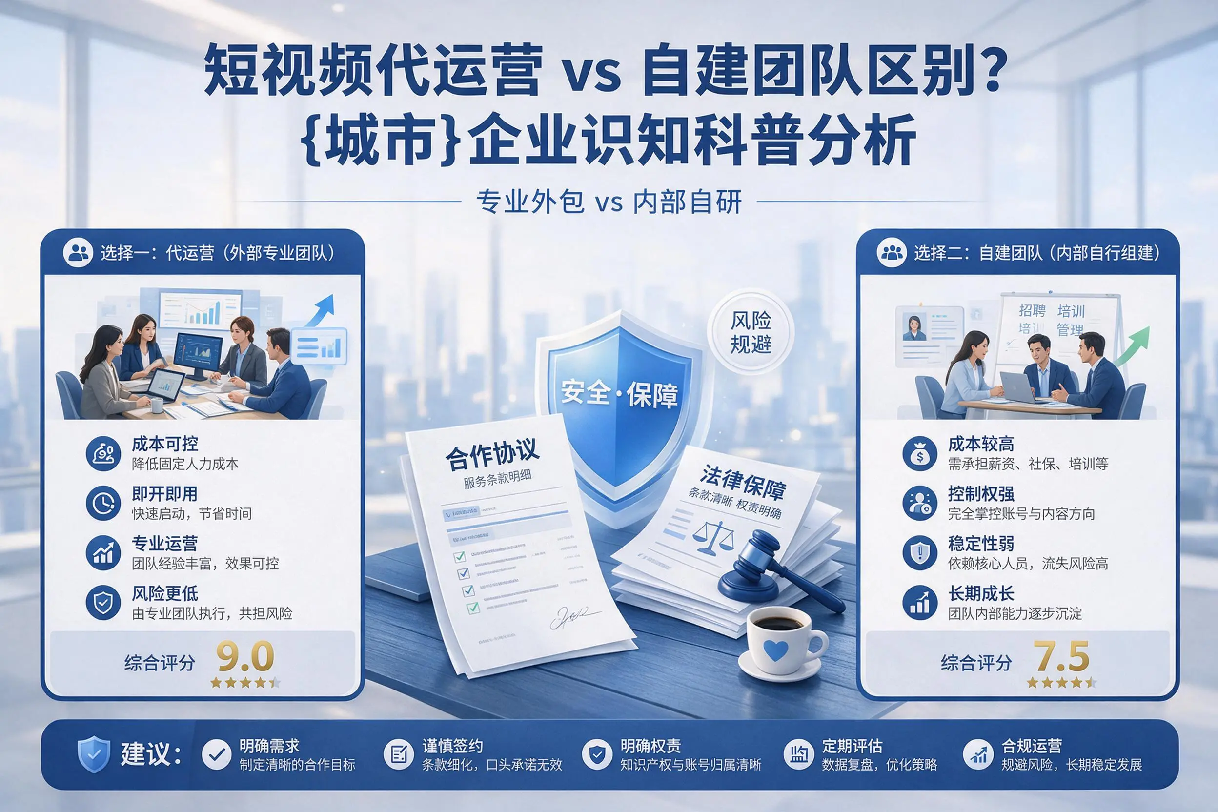 短视频代运营与自建团队区别？长沙企业认知科普分析