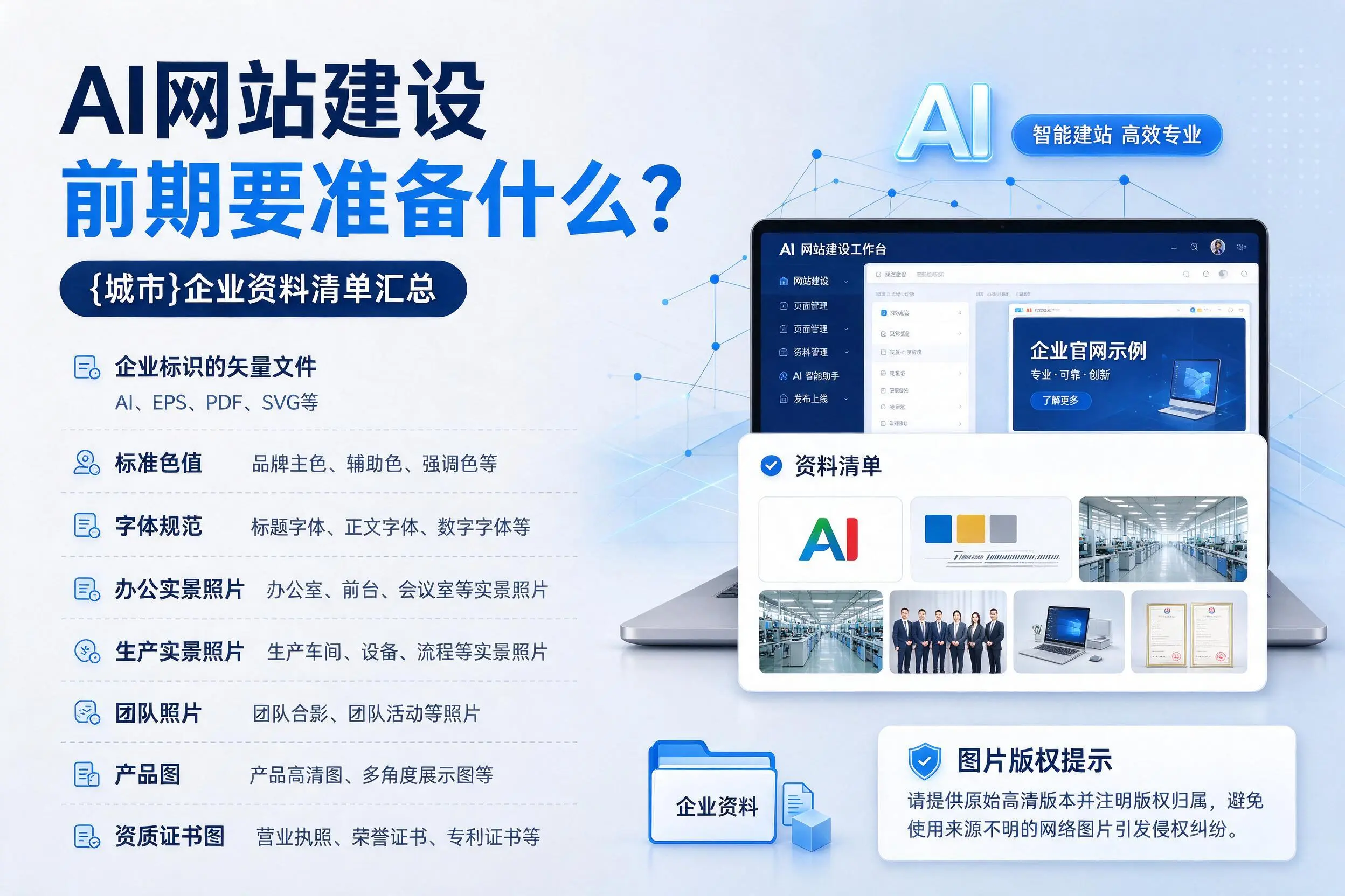 AI网站建设前期要准备什么?长沙企业资料清单汇总