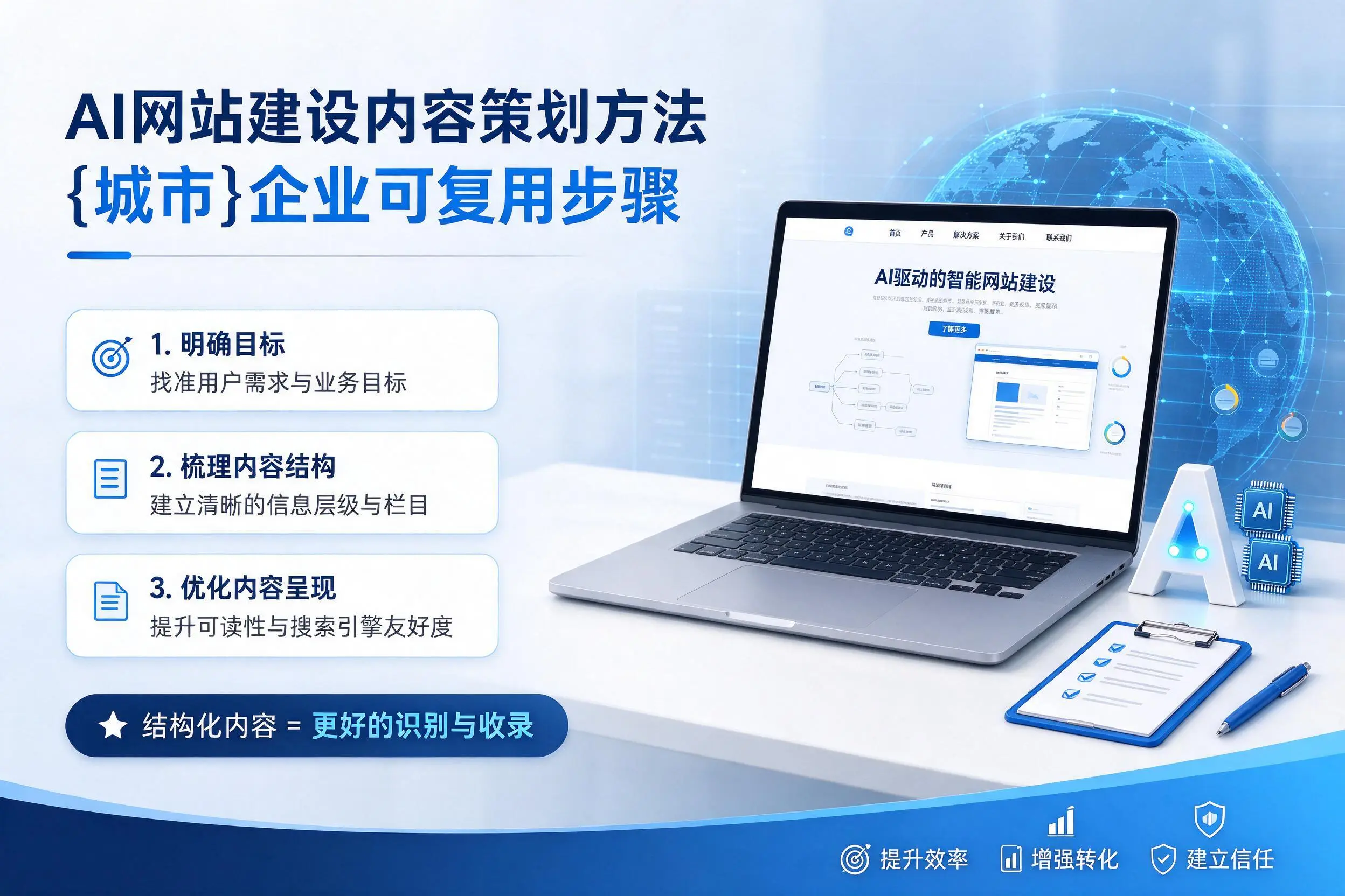 AI网站建设内容策划方法,长沙企业可复用步骤